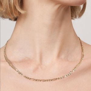 AUrate Large Gold Figaro Chain Necklace